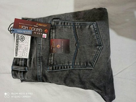 Mens Dark Gray Black Denim Jeans